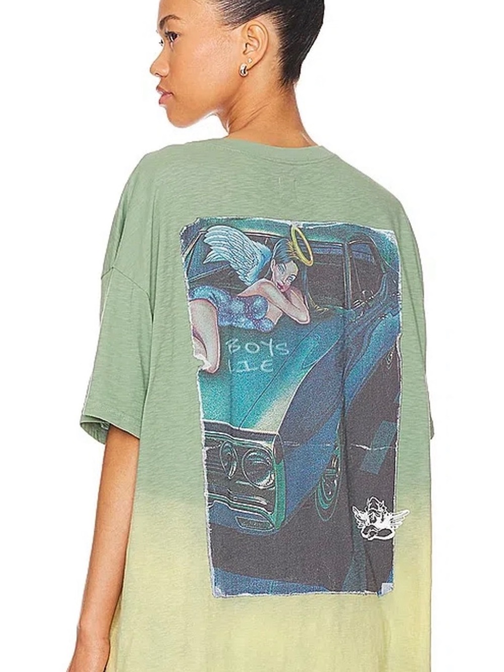 Boys Lie Green Ombre Graphic Back-Print Tee OS